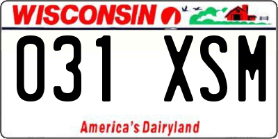 WI license plate 031XSM
