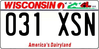 WI license plate 031XSN