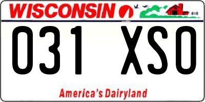 WI license plate 031XSO