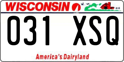 WI license plate 031XSQ