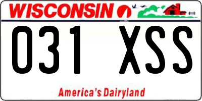 WI license plate 031XSS