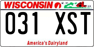 WI license plate 031XST