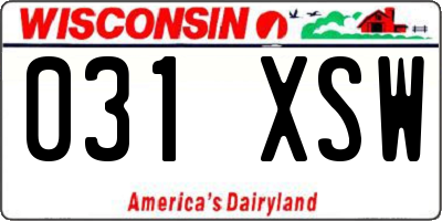 WI license plate 031XSW