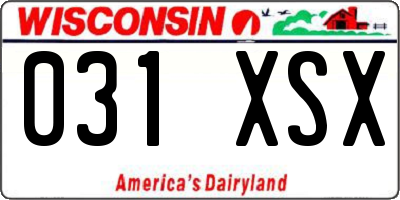 WI license plate 031XSX