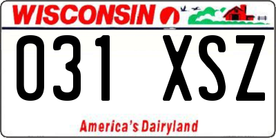 WI license plate 031XSZ