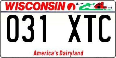 WI license plate 031XTC