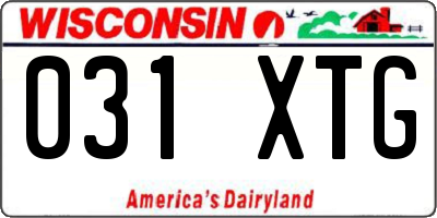 WI license plate 031XTG