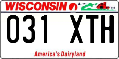 WI license plate 031XTH