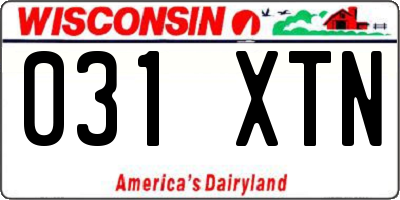 WI license plate 031XTN