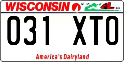 WI license plate 031XTO