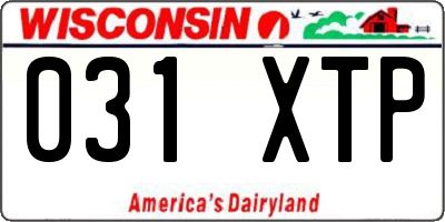 WI license plate 031XTP