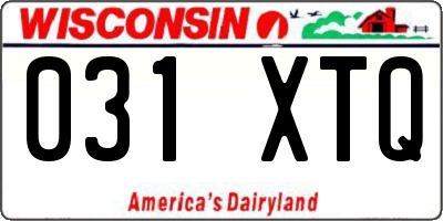 WI license plate 031XTQ
