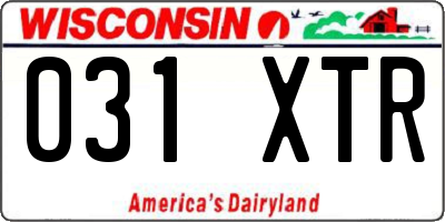WI license plate 031XTR