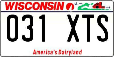 WI license plate 031XTS