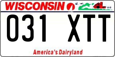 WI license plate 031XTT
