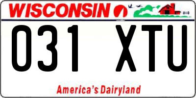 WI license plate 031XTU
