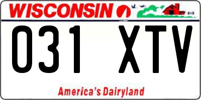 WI license plate 031XTV