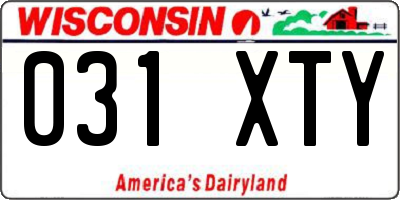 WI license plate 031XTY