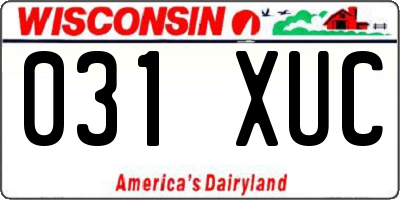 WI license plate 031XUC