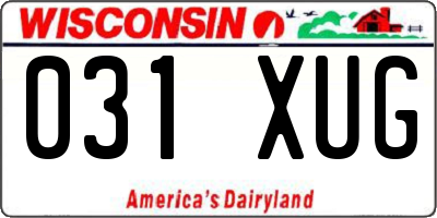 WI license plate 031XUG