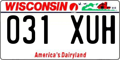 WI license plate 031XUH