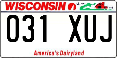 WI license plate 031XUJ