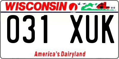 WI license plate 031XUK