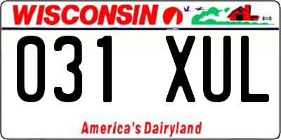 WI license plate 031XUL
