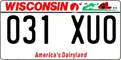 WI license plate 031XUO