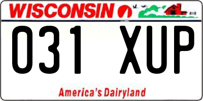 WI license plate 031XUP