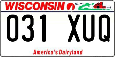 WI license plate 031XUQ