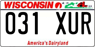 WI license plate 031XUR