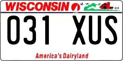 WI license plate 031XUS