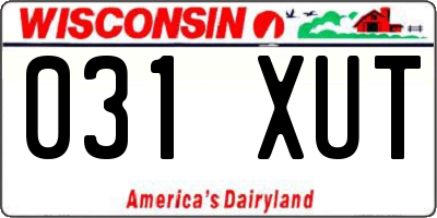 WI license plate 031XUT