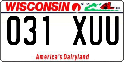 WI license plate 031XUU