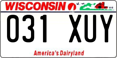 WI license plate 031XUY