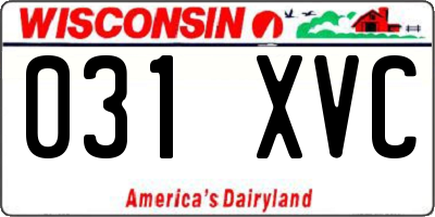 WI license plate 031XVC