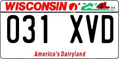 WI license plate 031XVD