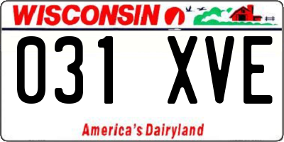 WI license plate 031XVE