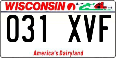 WI license plate 031XVF