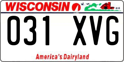 WI license plate 031XVG