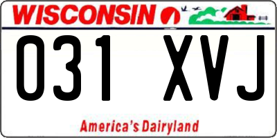 WI license plate 031XVJ