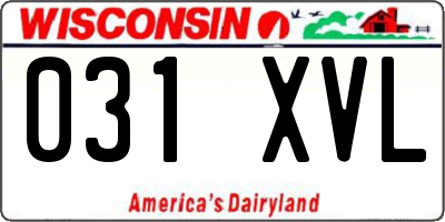 WI license plate 031XVL
