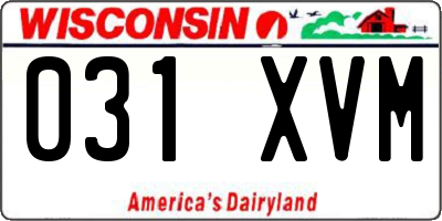 WI license plate 031XVM