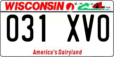WI license plate 031XVO