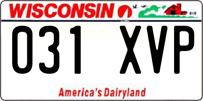WI license plate 031XVP