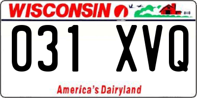 WI license plate 031XVQ