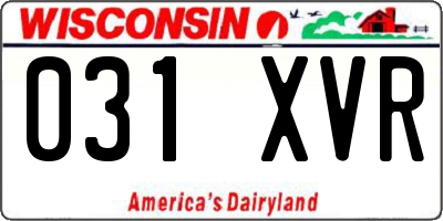 WI license plate 031XVR