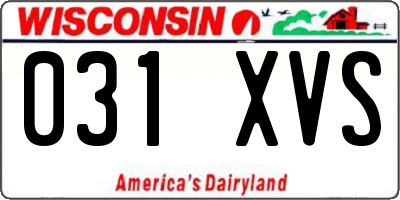 WI license plate 031XVS