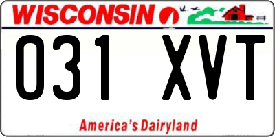 WI license plate 031XVT